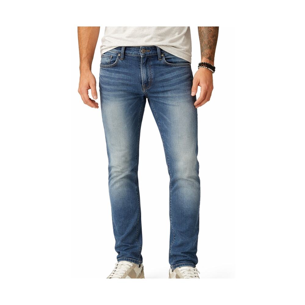GUESS Jeans Men 34x32 Blue Scotch Fit Mid Rise Skinny Medium Wash Stretch Denimd